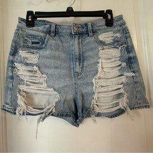 American Eagle Outfitters - Light Blue Distressed Jean Shorts - size 6